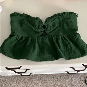 Strapless Ruffle Crop